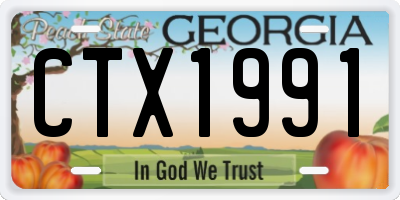 GA license plate CTX1991