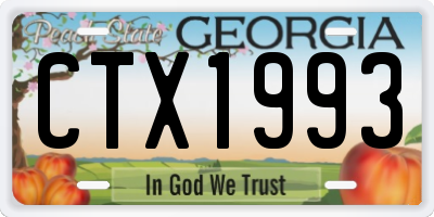 GA license plate CTX1993