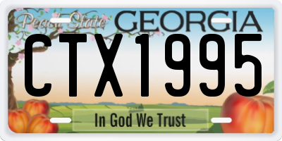 GA license plate CTX1995