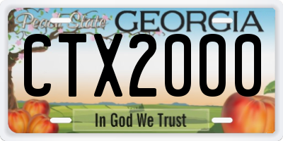 GA license plate CTX2000