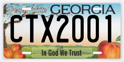 GA license plate CTX2001