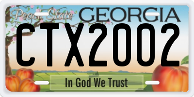 GA license plate CTX2002