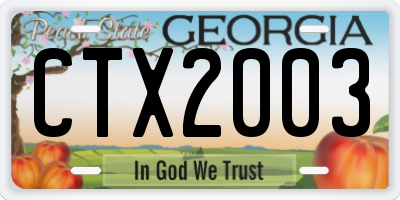 GA license plate CTX2003