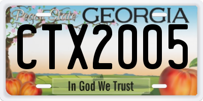 GA license plate CTX2005