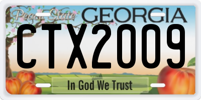 GA license plate CTX2009
