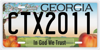 GA license plate CTX2011