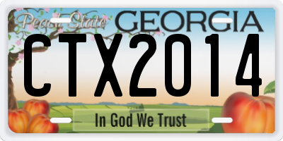 GA license plate CTX2014