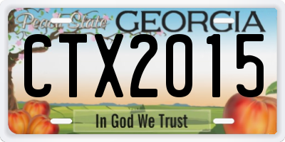 GA license plate CTX2015