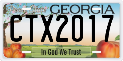 GA license plate CTX2017