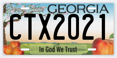 GA license plate CTX2021