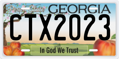 GA license plate CTX2023