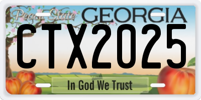 GA license plate CTX2025