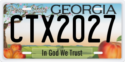 GA license plate CTX2027