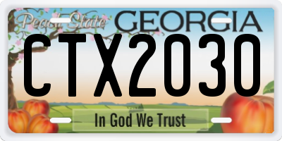 GA license plate CTX2030