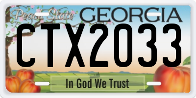GA license plate CTX2033