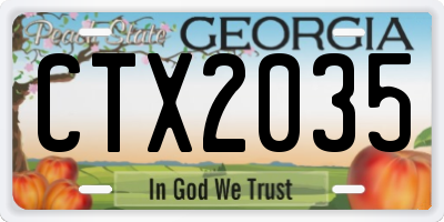 GA license plate CTX2035