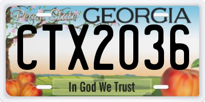GA license plate CTX2036