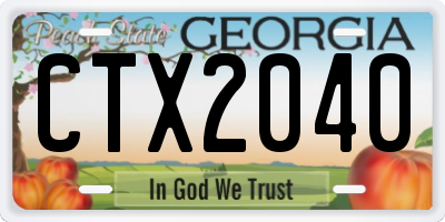 GA license plate CTX2040