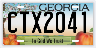 GA license plate CTX2041