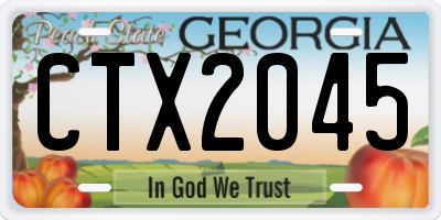 GA license plate CTX2045