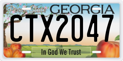 GA license plate CTX2047