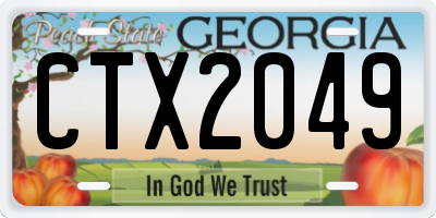 GA license plate CTX2049