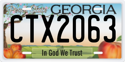 GA license plate CTX2063