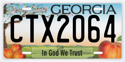GA license plate CTX2064