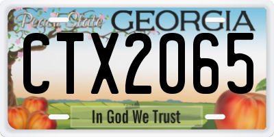 GA license plate CTX2065