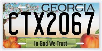 GA license plate CTX2067