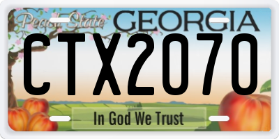 GA license plate CTX2070