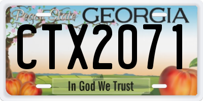 GA license plate CTX2071