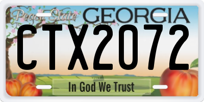 GA license plate CTX2072