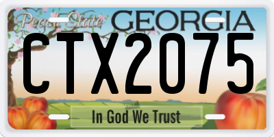 GA license plate CTX2075