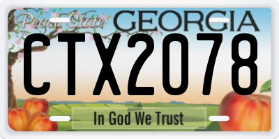 GA license plate CTX2078