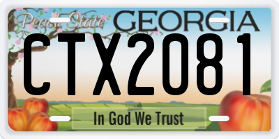 GA license plate CTX2081