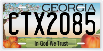 GA license plate CTX2085