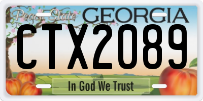 GA license plate CTX2089