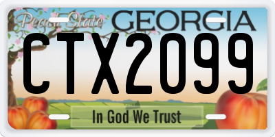 GA license plate CTX2099