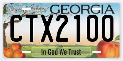 GA license plate CTX2100
