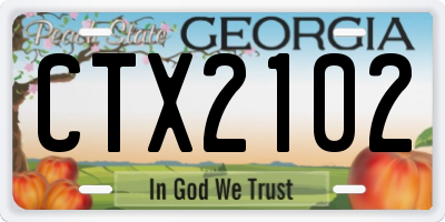 GA license plate CTX2102