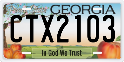 GA license plate CTX2103