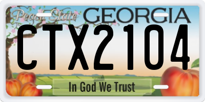 GA license plate CTX2104