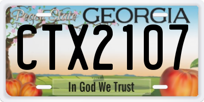 GA license plate CTX2107