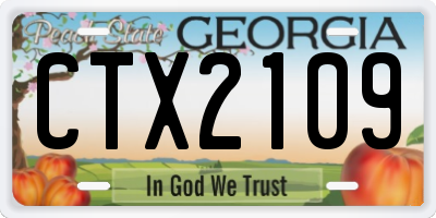GA license plate CTX2109