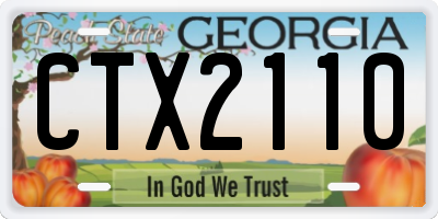 GA license plate CTX2110