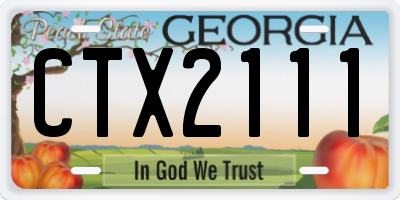 GA license plate CTX2111