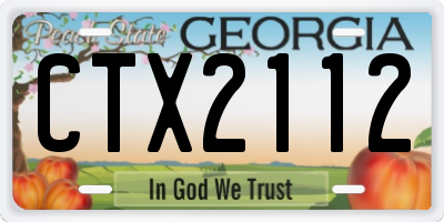 GA license plate CTX2112