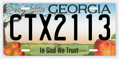 GA license plate CTX2113