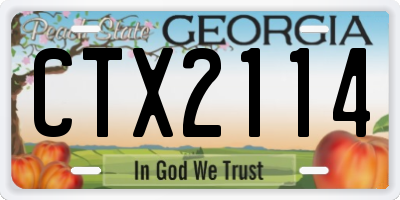 GA license plate CTX2114
